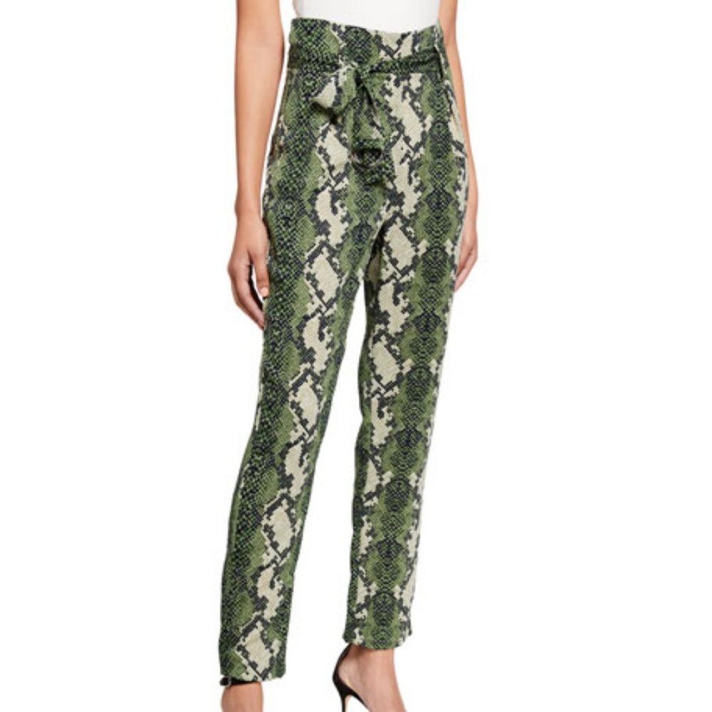 LABOR DAY SALE NWT Green Snake Print Tie Waist Pants